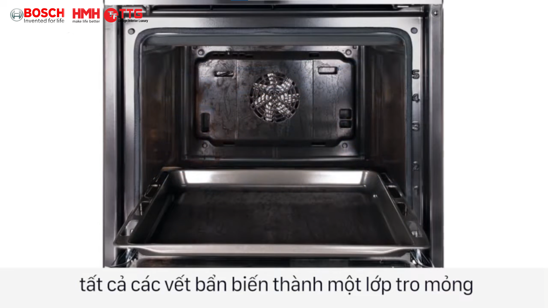 Phương pháp tự làm sạch nhiệt phân của lò nướng Bosch